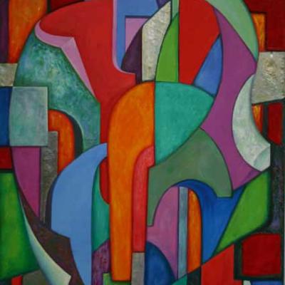 Head | 2005 | Mixed media on canvas | 120x140cm | © Oleg Bogomolov